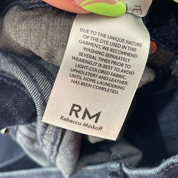 Rebecca Minkoff Dark Wash Studded Skinny Jeans Women’s Size 10 Mid Rise - Picture 15 of 16